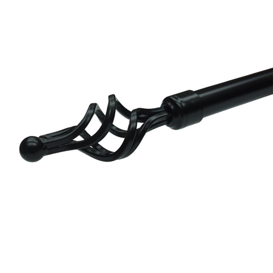 Finial 25Mm Twirl Black 2Pc