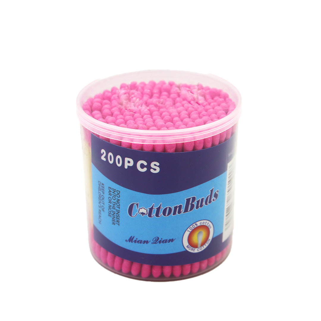 Ear Buds 200Pc In Tub Bamboo Assorted Colours