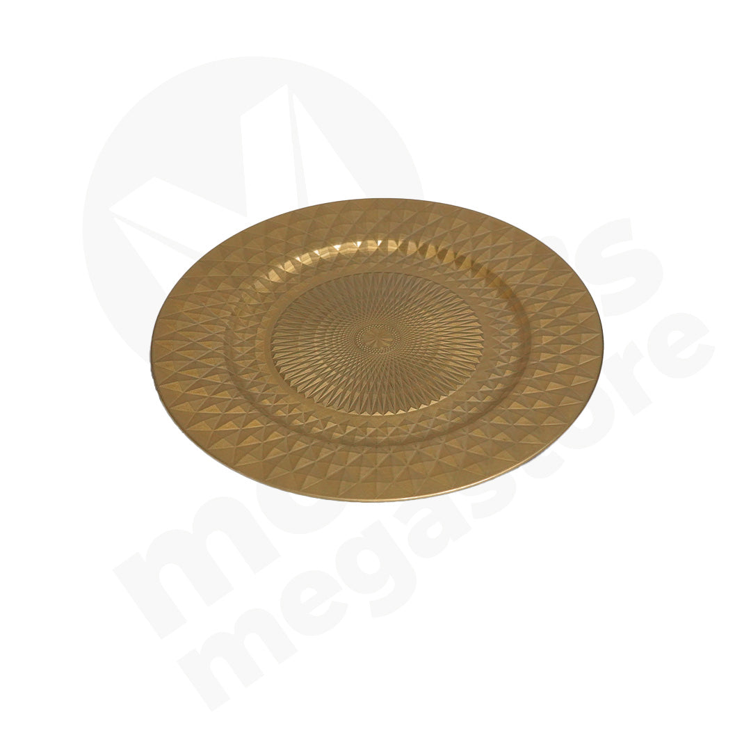 Underplate 33Cm Round Embossed Assorted