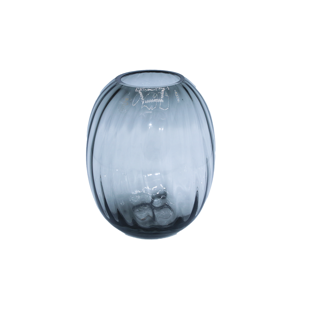 Vase Glass 20X8Cm Embossed Tinted