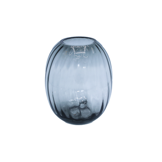 Vase Glass 20X8Cm Embossed  Tinted