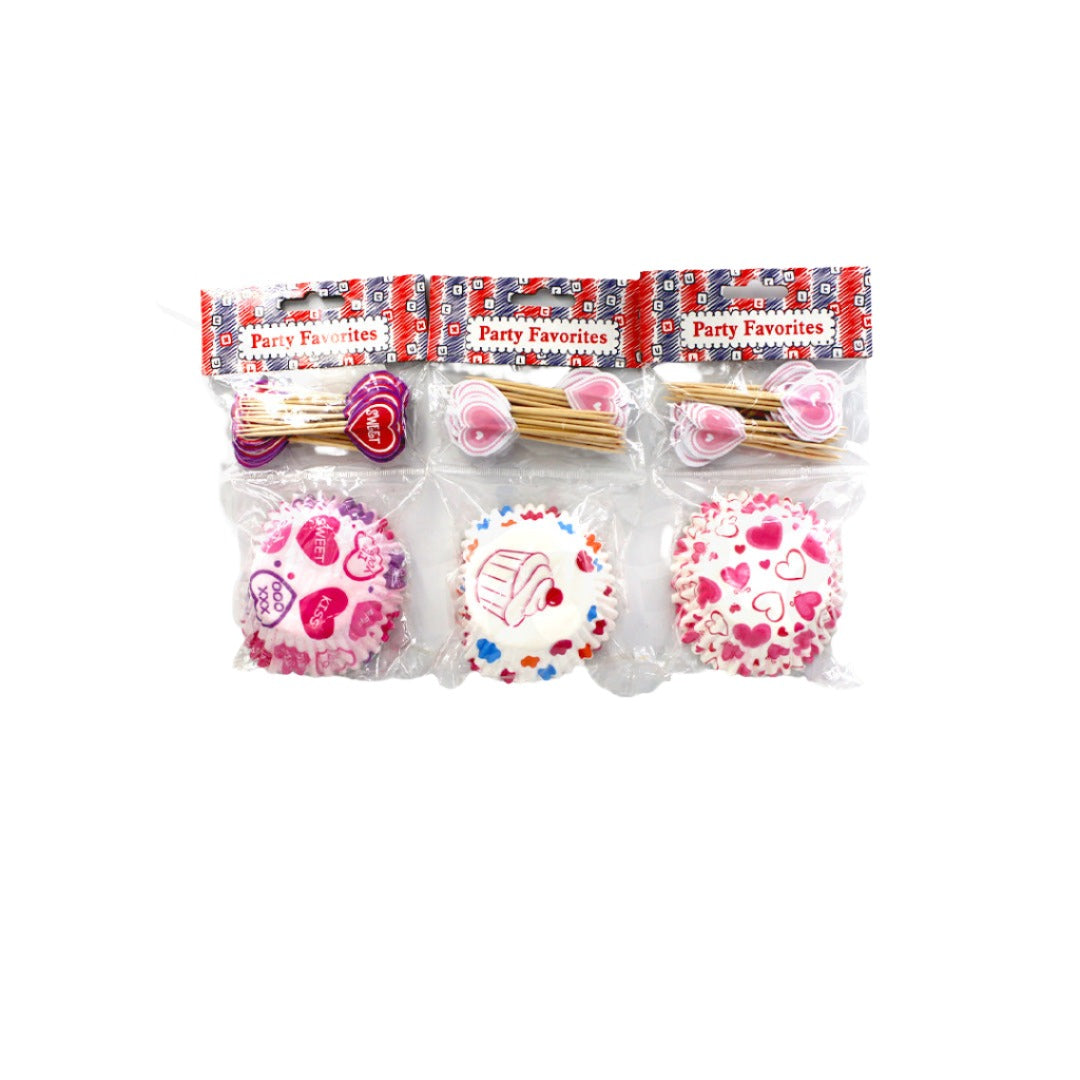 Cup Cake & Toothpicks 20+20Pc Assorted