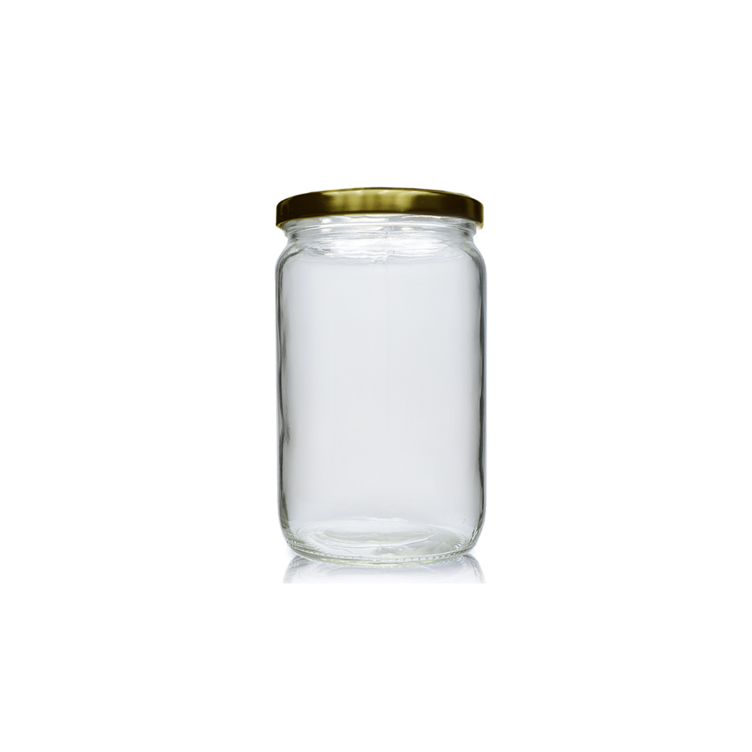 Jar Glass 10X7Cm 370Ml Clear Black Lid