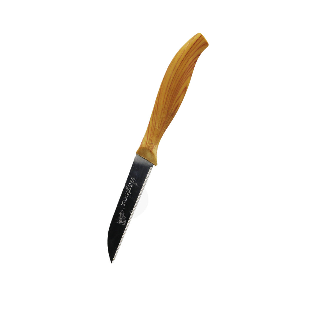 Knife Fruit 6.5Cm Plastic Wooden Look Handle