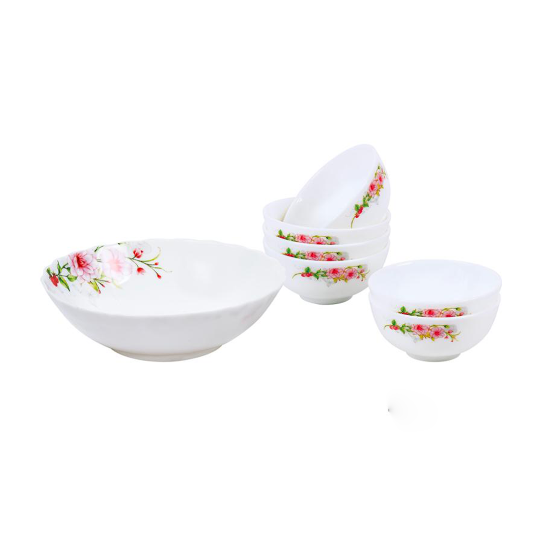 Bowl Set 7Pc Shallow Opal Glass