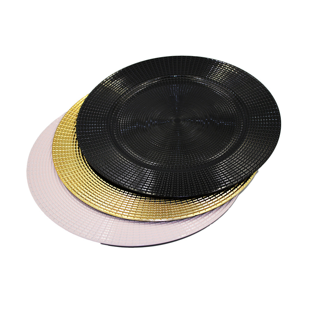 Underplate 33Cm Round Embossed Assorted