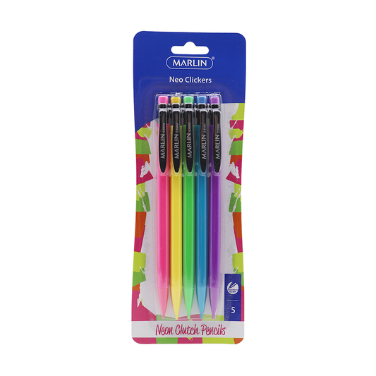Marlin Neon Clutch Pencils 5Pc Neo Clickers