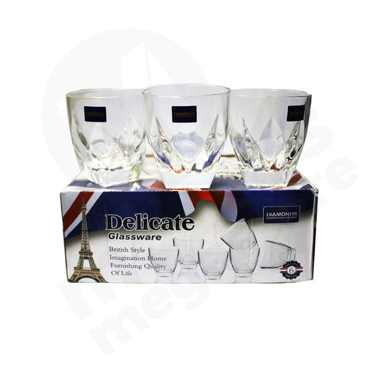Tumbler 6Pc 9X8.5Cm Clear Embossed Dm307