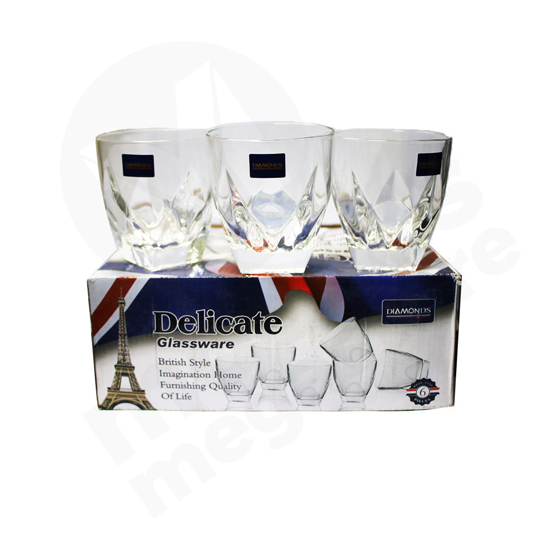 Tumbler 6Pc 9X8.5Cm Clear Embossed Dm307