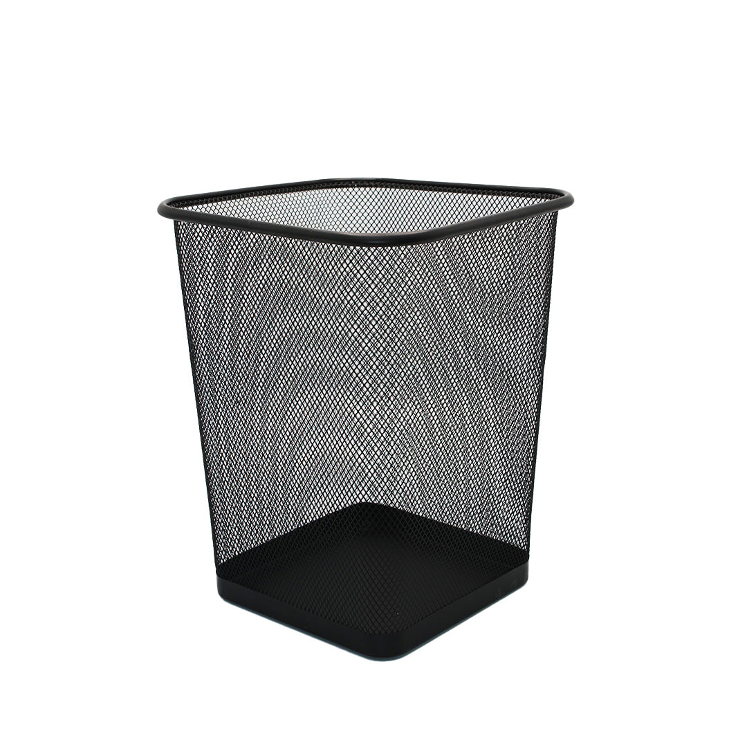 Waste Paper Basket 26X22Cm Square Mesh Black