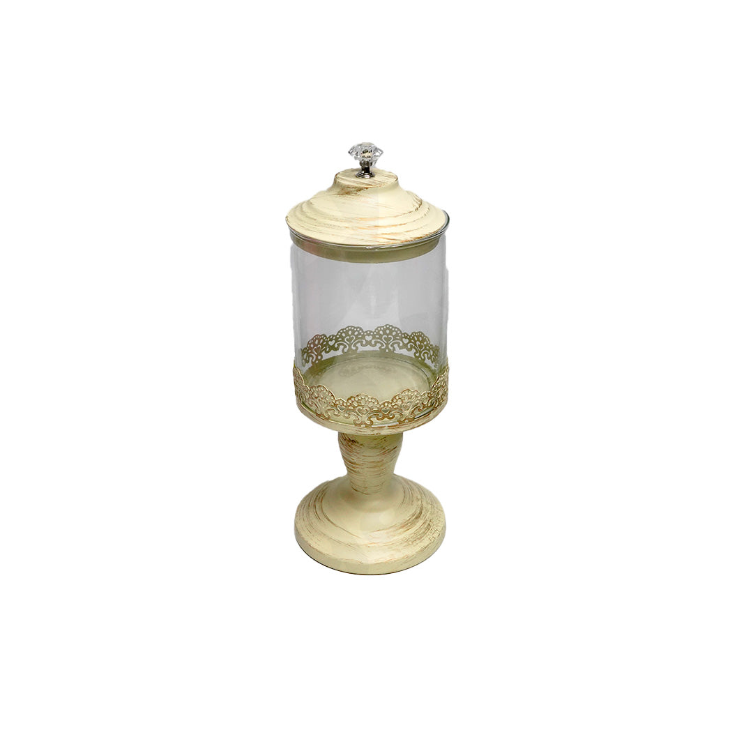 Candy Jar 18X12Cm Metal/Glass Footed