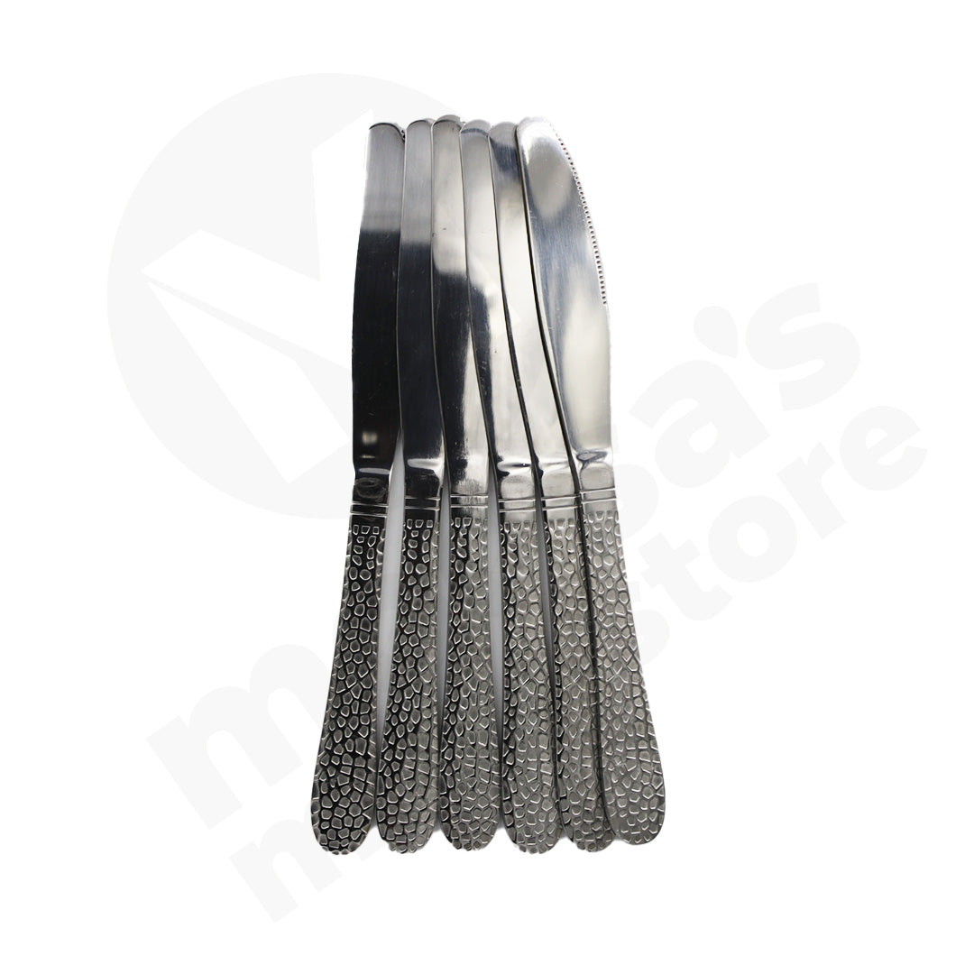 Knife 6Pc Stainless Steel Dotted Embossed
