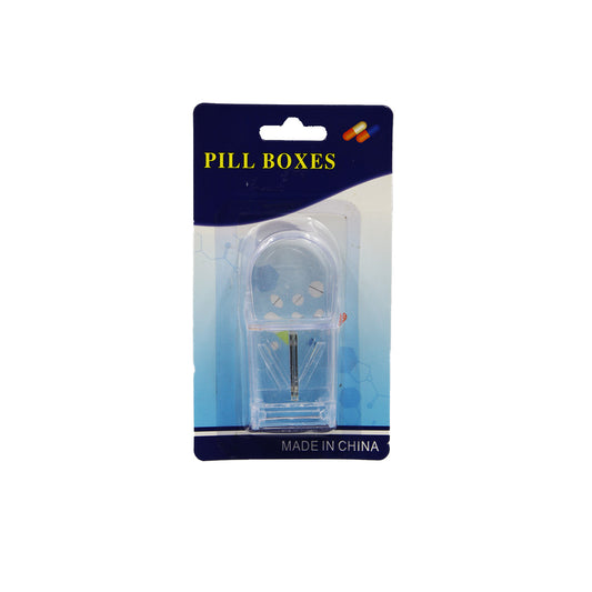 Pill Box With Cutter 9X4.5Cm Carded