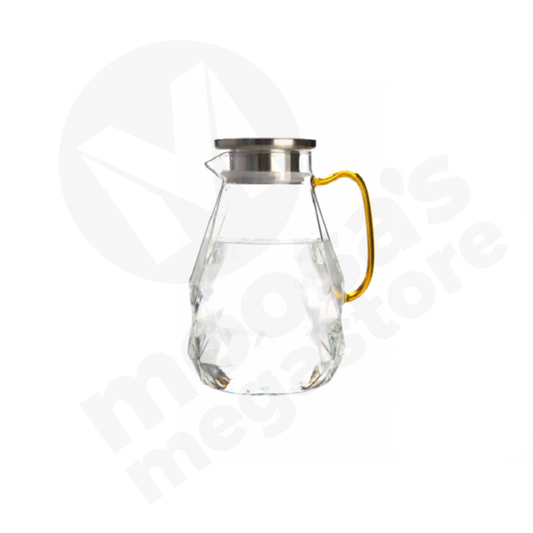 Jug 19X9Cm 1.6L Silver Lid Clear Glass