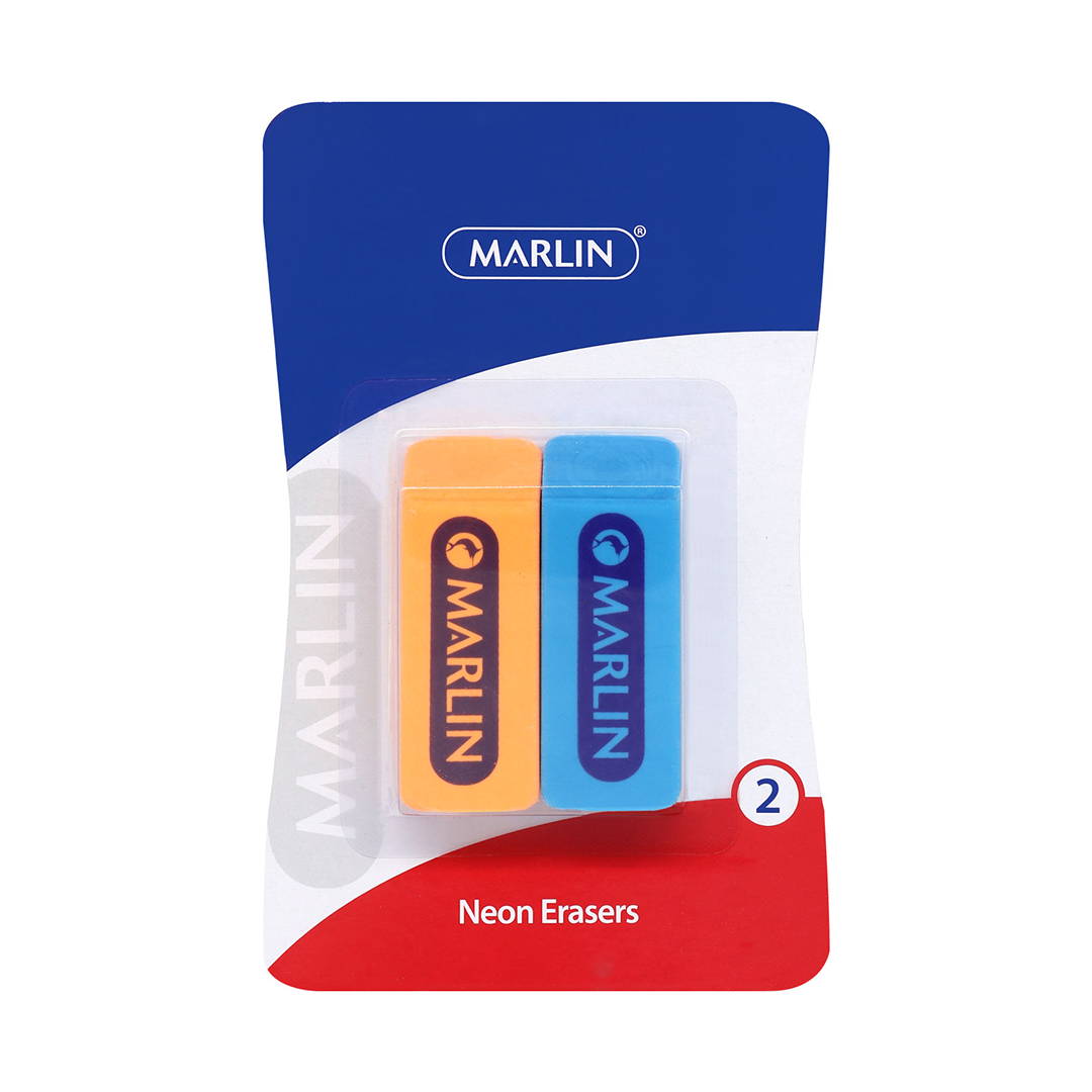 Marlin Eraser Neon 2Pc Assorted