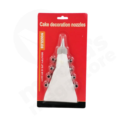 Cake Decorating Set With 9 Nozzles / Icing Bag