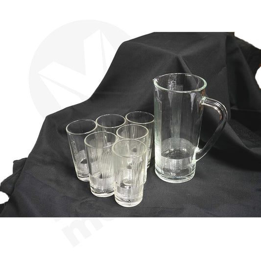 Water Set 7Pc Embossed Tinted Assorted