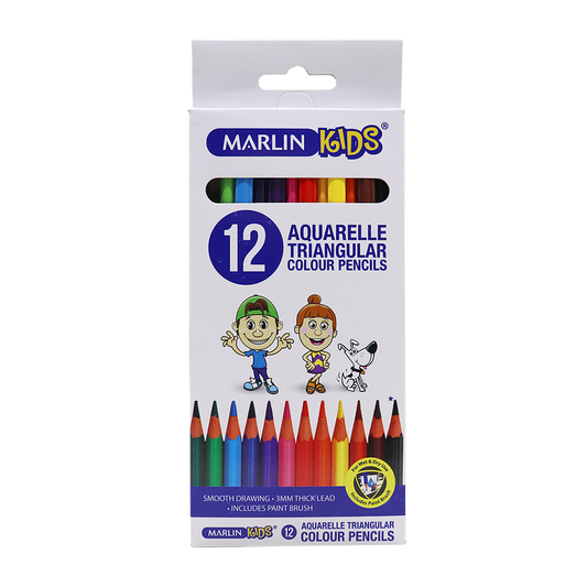 Marlin Colour Pencils 12Pc Aquarelle Tri