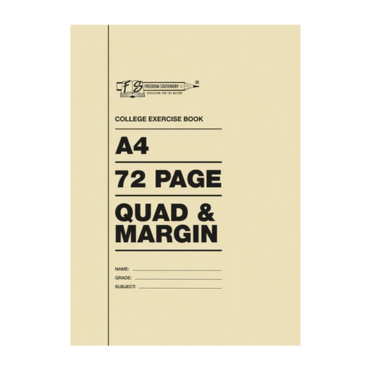 Marlin College Exercise Book A4/72Pg Quad & Margin