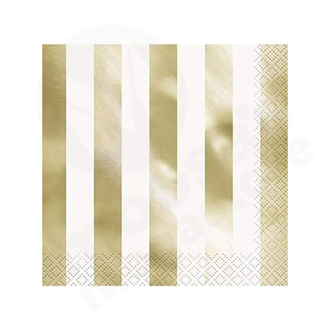 Serviette 16/20Pc 2Ply Gold/Silver Foiling/Marble