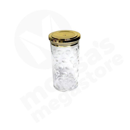 Jar 17X10Cm Round Gold Lid Acrylic