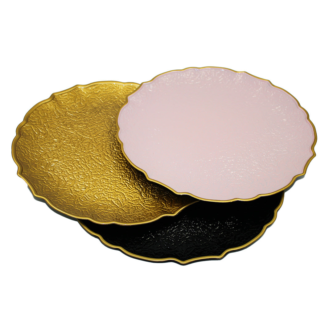 Underplate 33Cm Round Embossed Assorted