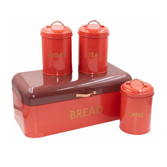 Bread Bin 2Tone With  3Pc Canister Assorted