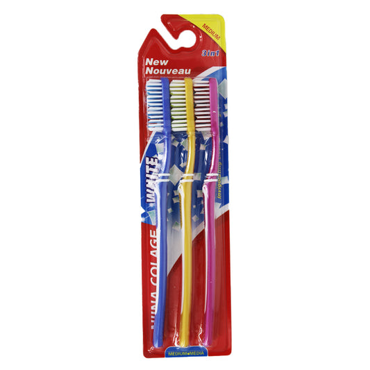 Tooth Brush 3Pc Adults Colage