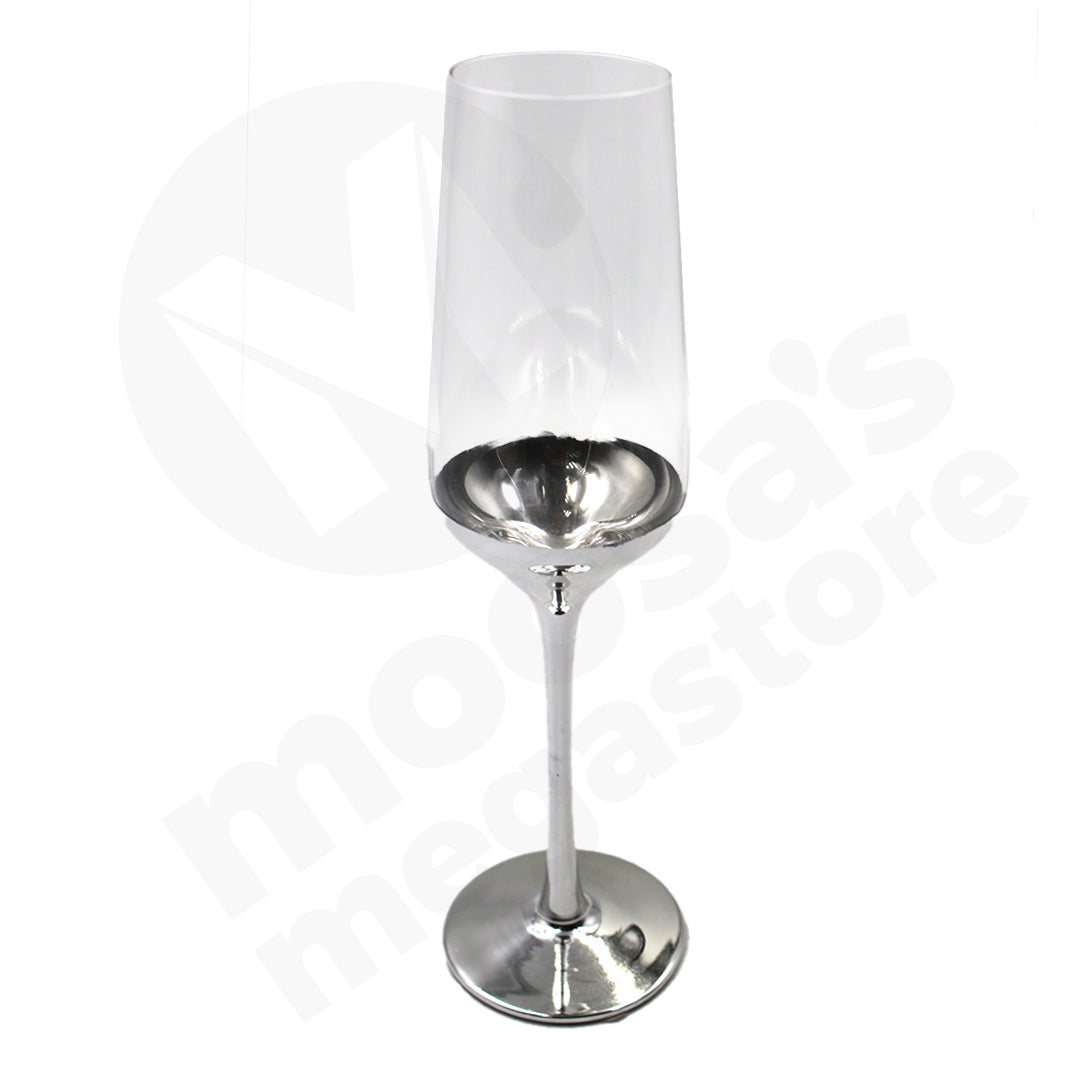 Tumbler Champagne Clear Silver Stem/Base