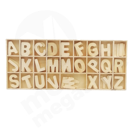 Alphabets In Wooden Holder Black/Cream Deco