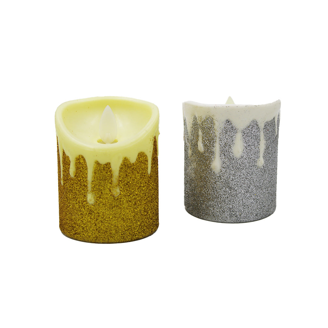 Candle Led 7.5Cm Glitter