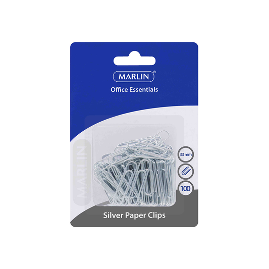 Marlin Paperclips 100Pc 33Mm Silver