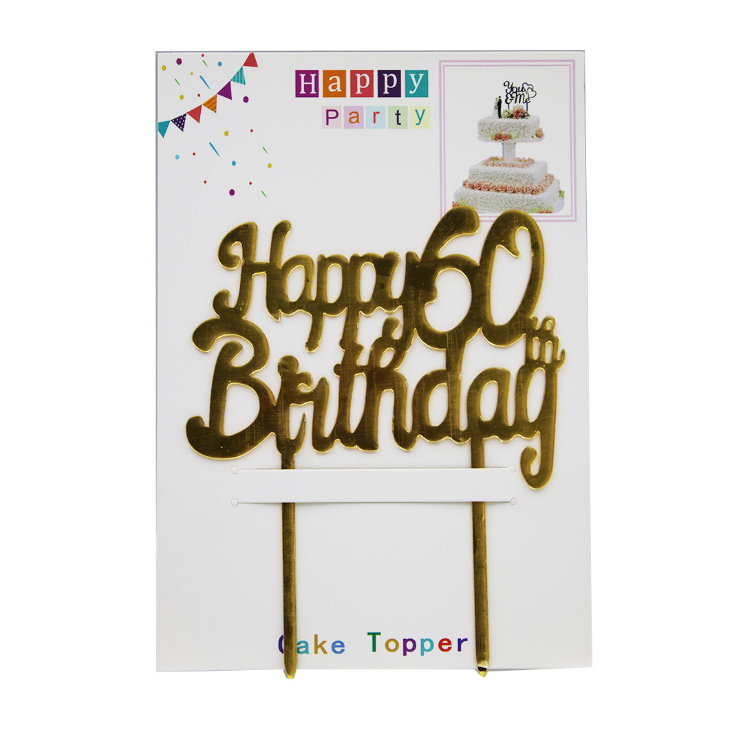 Cake Topper Happy Birthday50/60/70 Niki