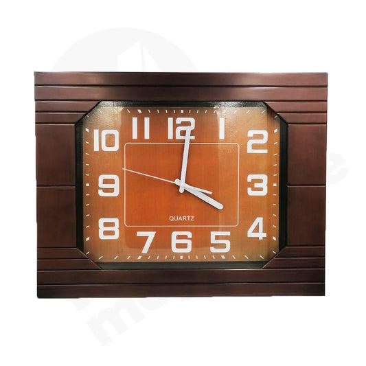 Clock Image 51X40Cm Rectangle Wooden Look