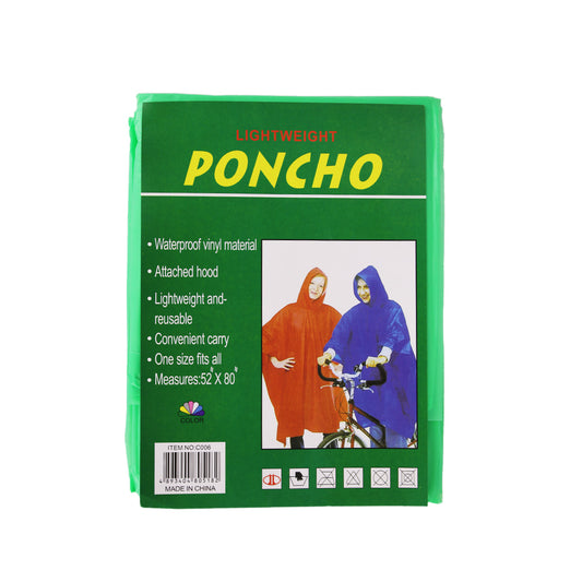 Raincoat Adult 1Pc Poncho