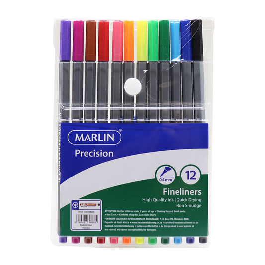 Marlin Pen 12Pc Precision Fineliners