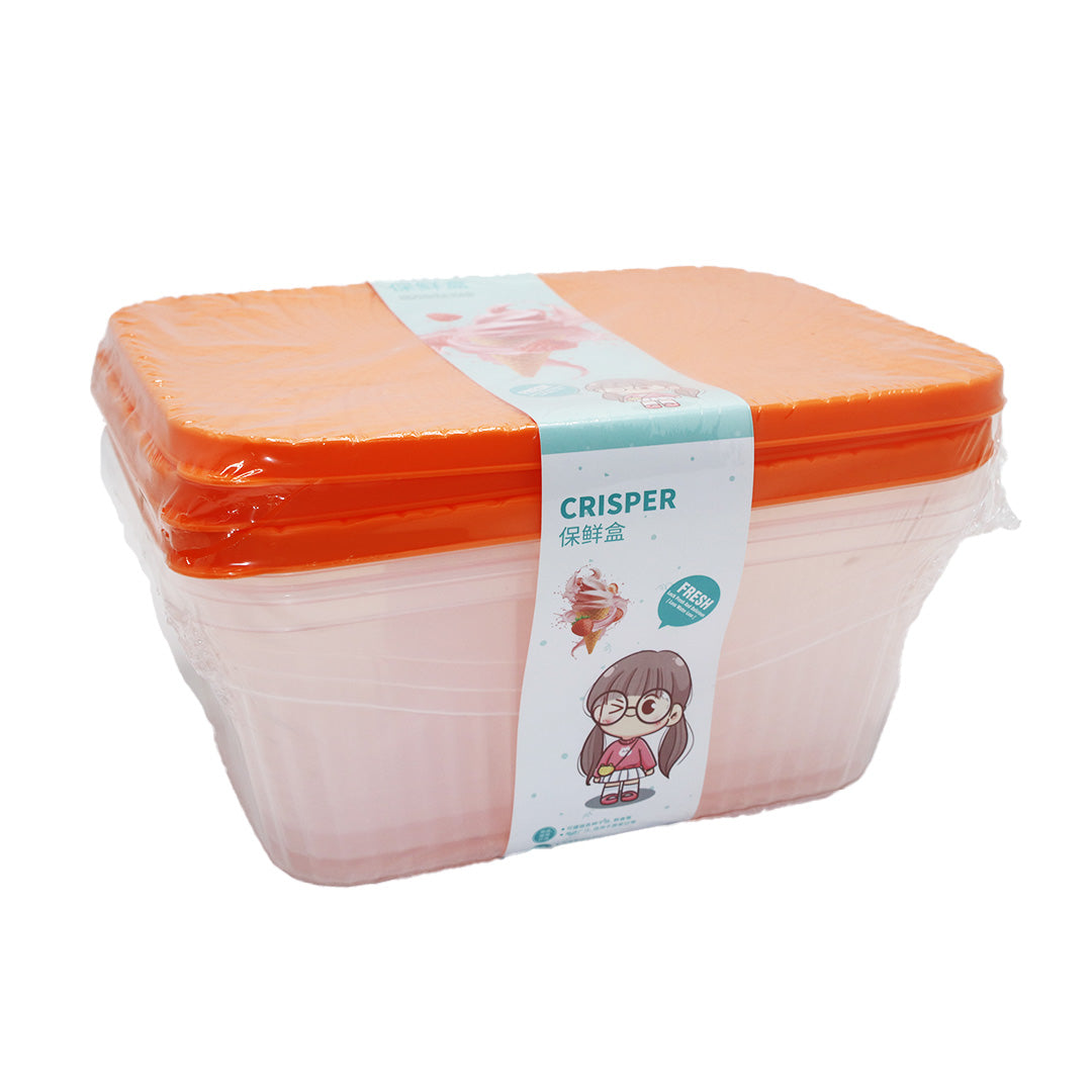 Container 3Pc 25X9X14Cm Rectangle Crisper
