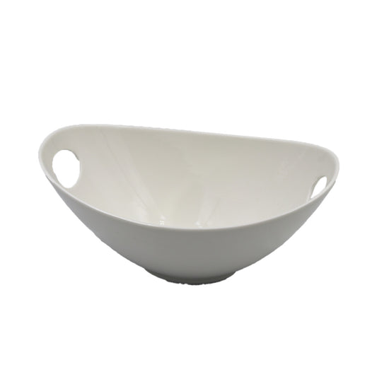 Bowl 24X15Cm White  Deep With Handle