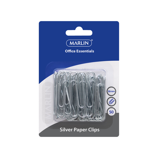 Marlin Paper Clips 50Pc 50Mm Silver