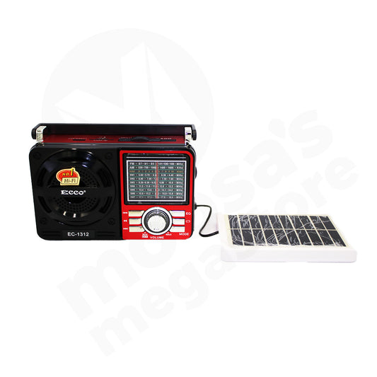 Radio With Solar Panel Ecco Ec-1312