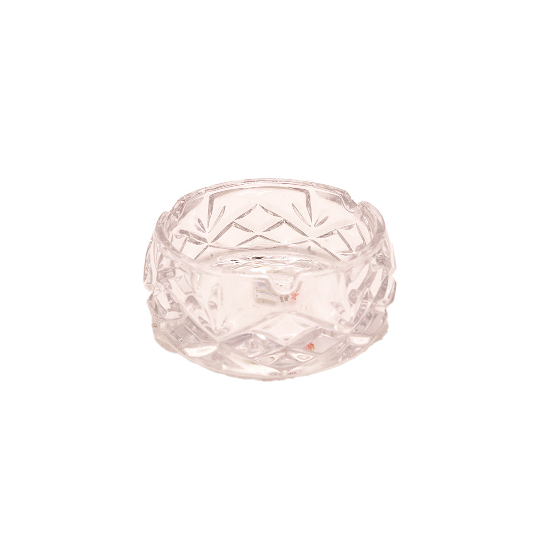 Ashtray 11.5X5.5Cm Round Clear Embossed Glass