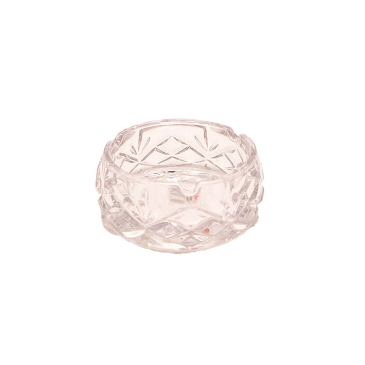 Ashtray 11.5X5.5Cm Round Clear Embossed  Glass