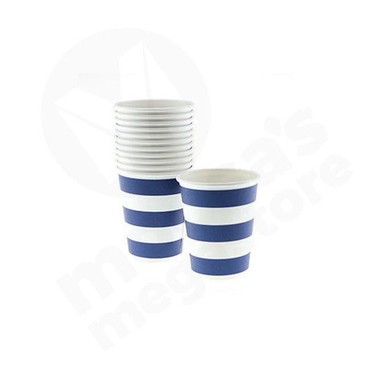 Paper Cup 8Pc 10X7Cm With Lid Assorted