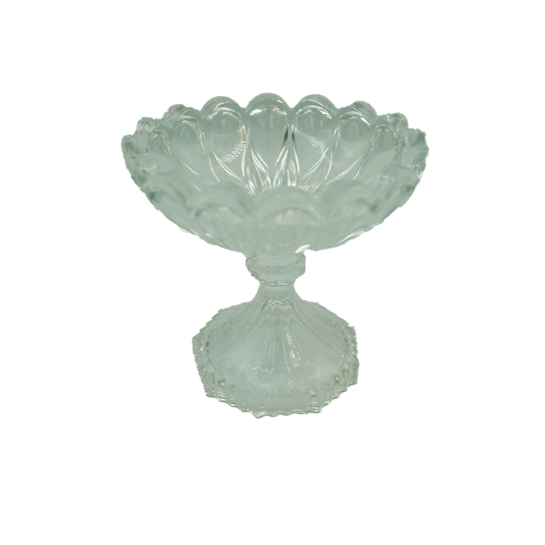 Candy Bowl 11X11.5Cm Embossed Clear Glass No Lid