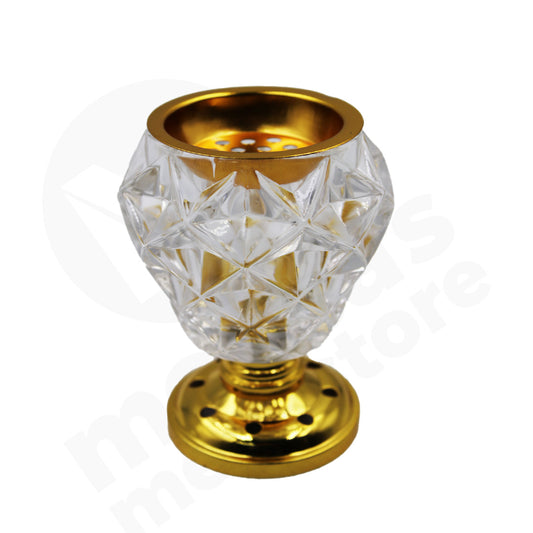 Lobaan Burner 9X5.5Cm Glass/Metal Gold Fancy