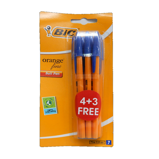 Bic Orange Fine 7Pc Ball Pen Blue