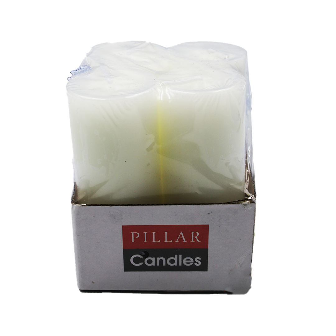 Candle 4Pc 10X3.5Cm Pillar Bay Ram