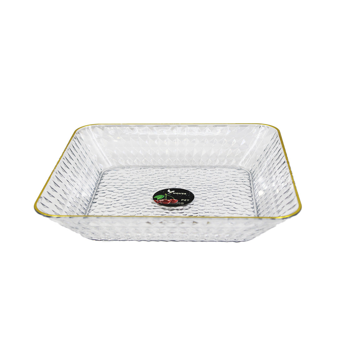 Bowl 22X4Cm Square Tinted Plastic