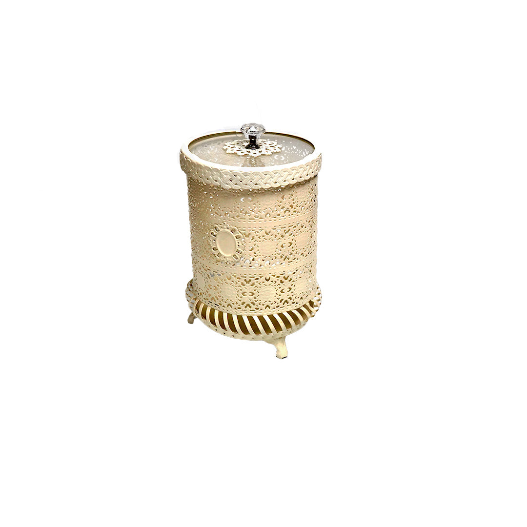 Candy Jar 20X13Cm Metal With Glass Lid Footed