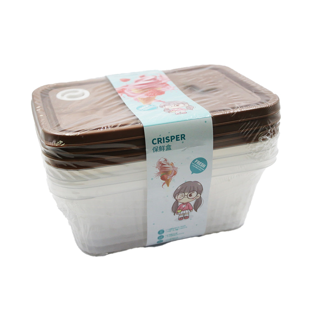 Container 4Pc 23X17X8Cm Rectangle Crisper